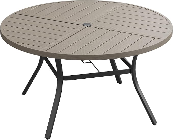 VICLLAX 53" Round Outdoor Table, Patio Dining Table by HOME