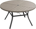 VICLLAX 53" Round Outdoor Table, Patio Dining Table by HOME
