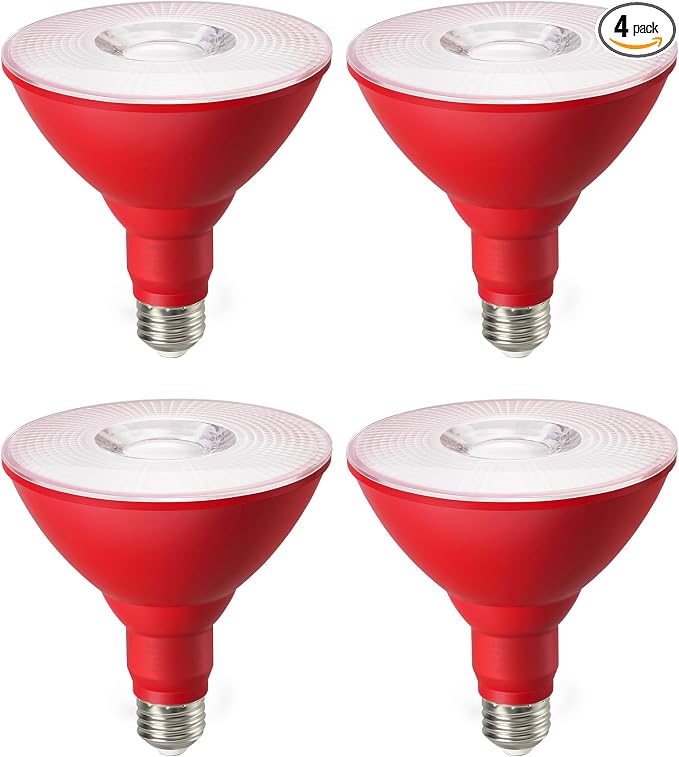 EDISHINE PAR38 Red LED Flood Light Bulbs Outdoor, Dimmable LED Light Bulb by EDISHINE