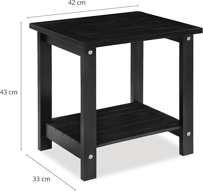 Black Adirondack Outdoor Accent Table – Weather-Resistant Acacia Wood Outdoor - Image 3