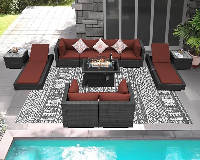 NICESOUL 11 Piece Sectional Patio Set - Image 2