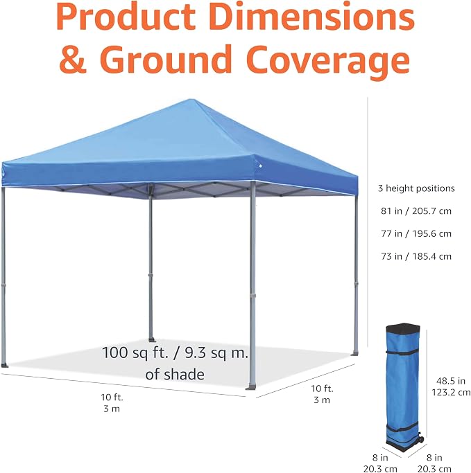 Amazon Basics Outdoor Pop Up 10 x 10 Canopy Tent - Image 6