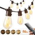 addlon 50FT LED Outdoor String Lights, Remote Dimmable Patio Lights by addlon