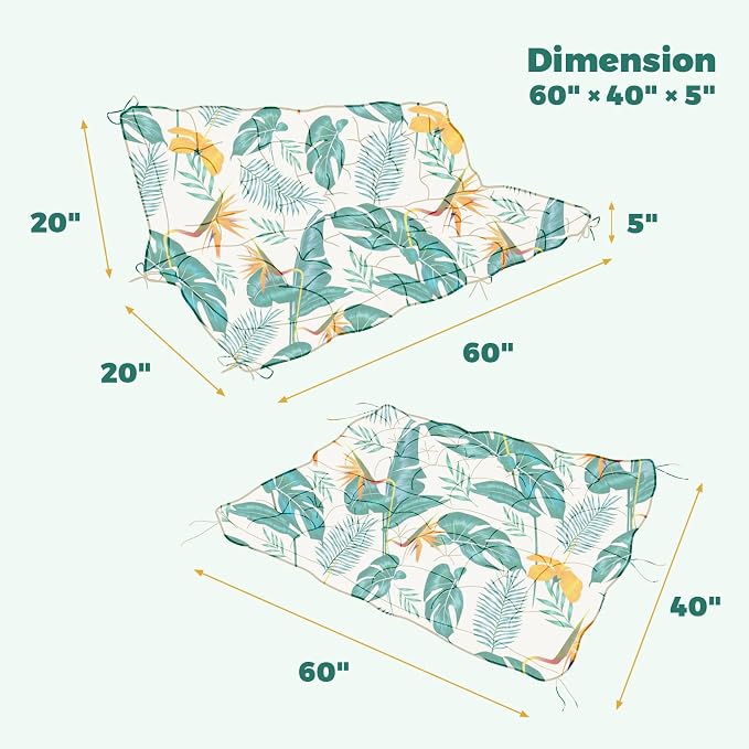 Porch Swing Cushions, Waterproof Patio Swing Cushions - Image 4