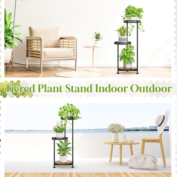 Plant Stand Indoor Outdoor Clearance, 3 Tier Metal Flower Shelf Pot Holder - Image 6