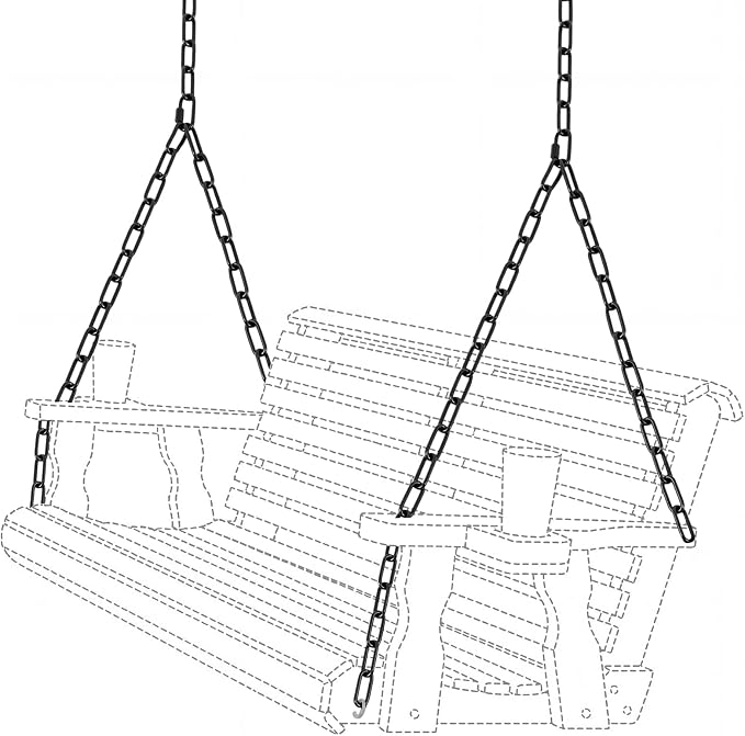 Heavy Duty Porch Swing Hanging Chain Kit 1500 Lbs Capacity, 6 Quick Links & 2 by Unknown