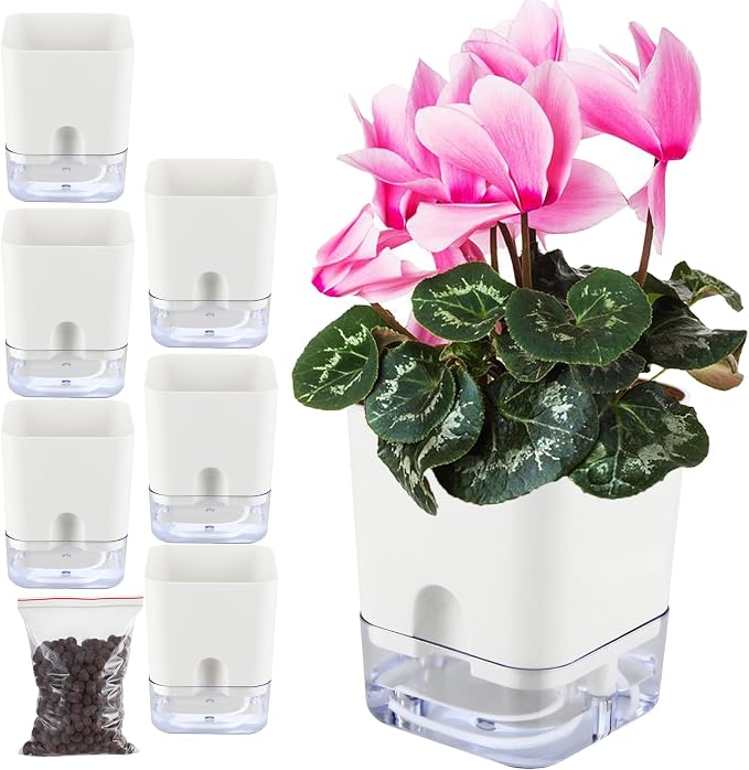 Planterhoma 6 Pack-5.5 Inch Self Watering Plant Pots by Planterhoma