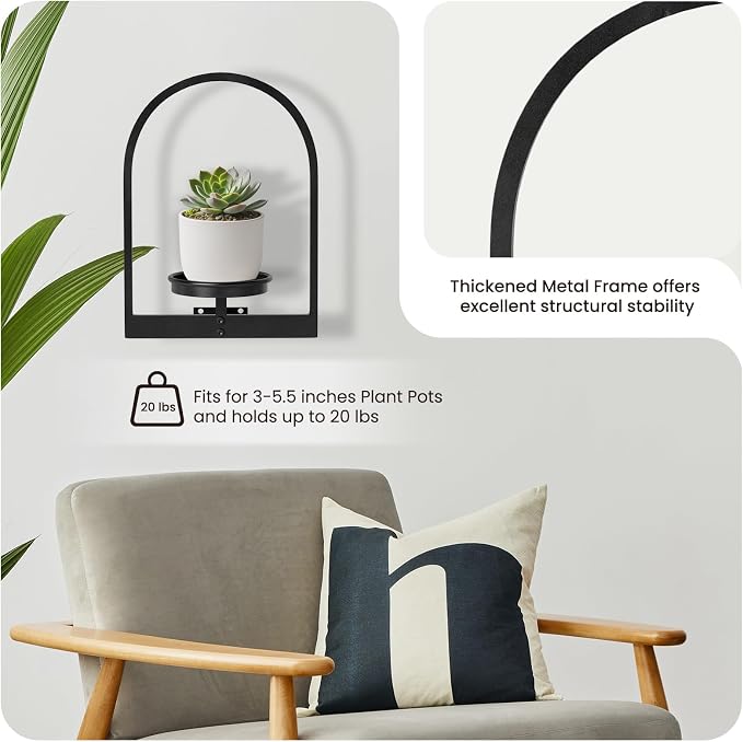 Wall Planters for Indoor Plants Set of 2, Hanging Planter for Indoor Plant - Image 4