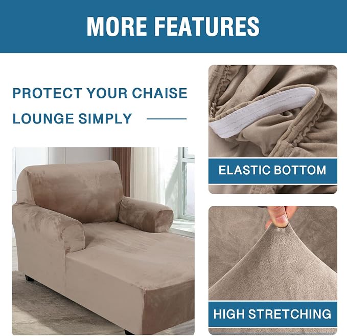 H.VERSAILTEX Velvet Chaise Lounge Cover - Image 5
