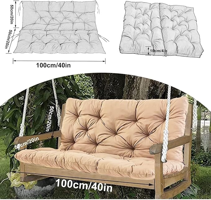 Swing Cushion Replacement Outdoor Porch Waterproof Bench Cushion 2-3 Seater - Image 7