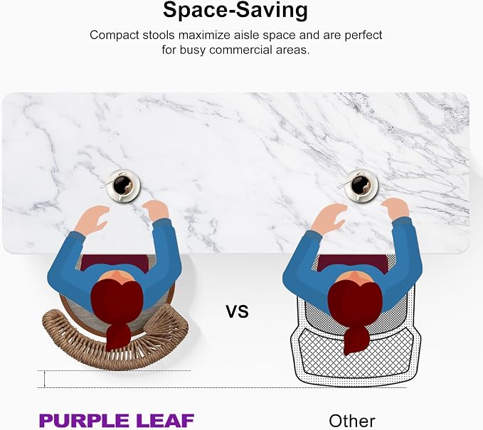 PURPLE LEAF Outdoor Swivel Counter Height Stool Bar Stools Set of 2 Metal - Image 4