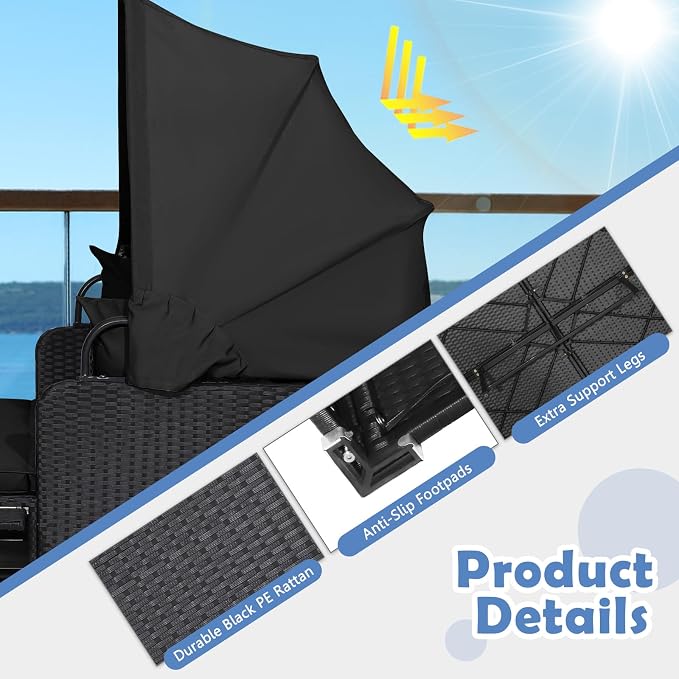 Tangkula Patio Rattan Daybed - Image 7