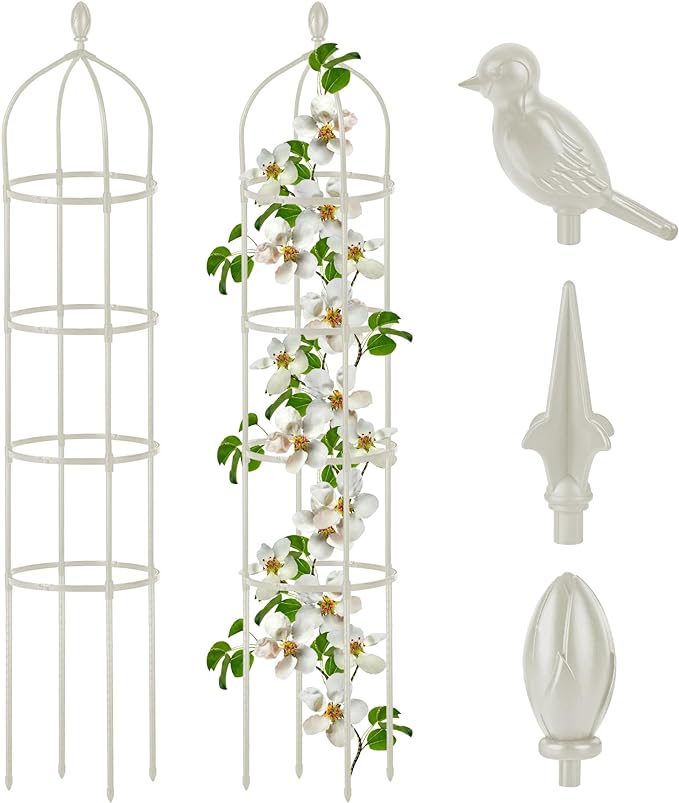 Garden Obelisk Trellis for Climbing Plants Outdoor 6 Ft Rose Bush Round Trellis by Miuwauer