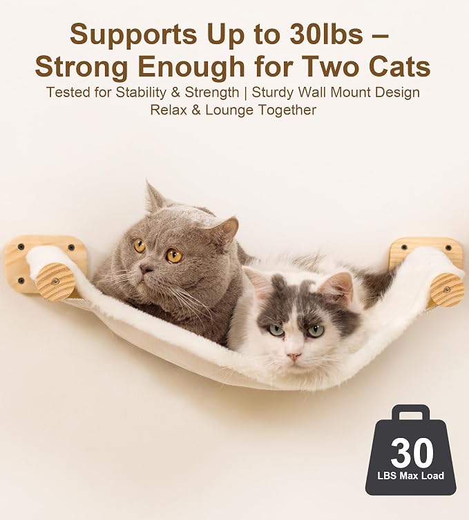 Cat Wall Hammock Set of 4 – 1 Floating Fabric Hammock, 2 Ladders - Image 5