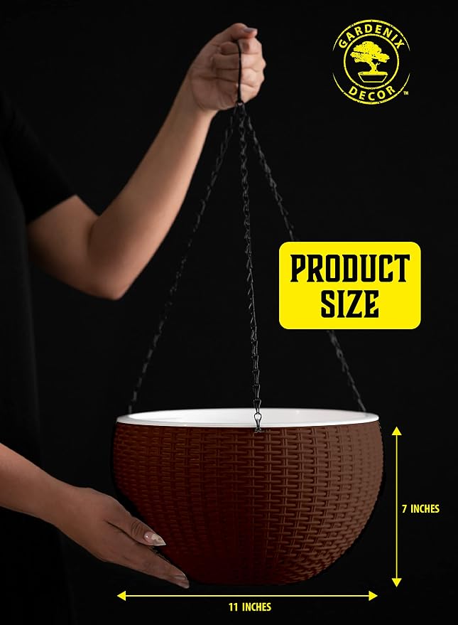 GARDENIX DECOR Self Watering Hanging Planter, Coco Coir, - Image 2