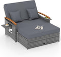 Tangkula Patio Rattan Daybed by TANGKULA