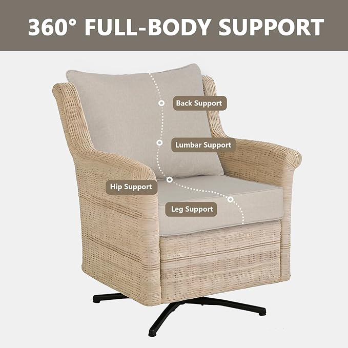 Goodgoods 24 x 24 Outdoor Patio Deep Seat Cushions 2-Pack, 1000+ Hours - Image 5