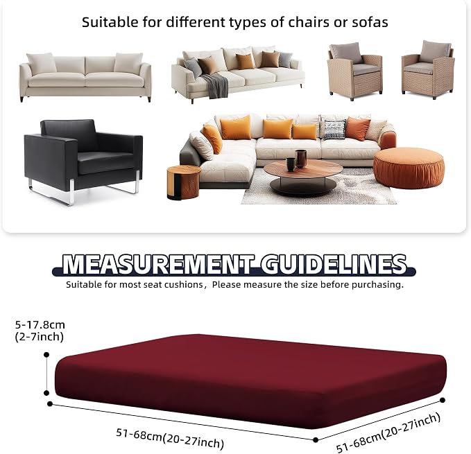 14Pcs Patio Cushion Covers, Outdoor Cushions Covers, Stretch Cushion Covers - Image 2