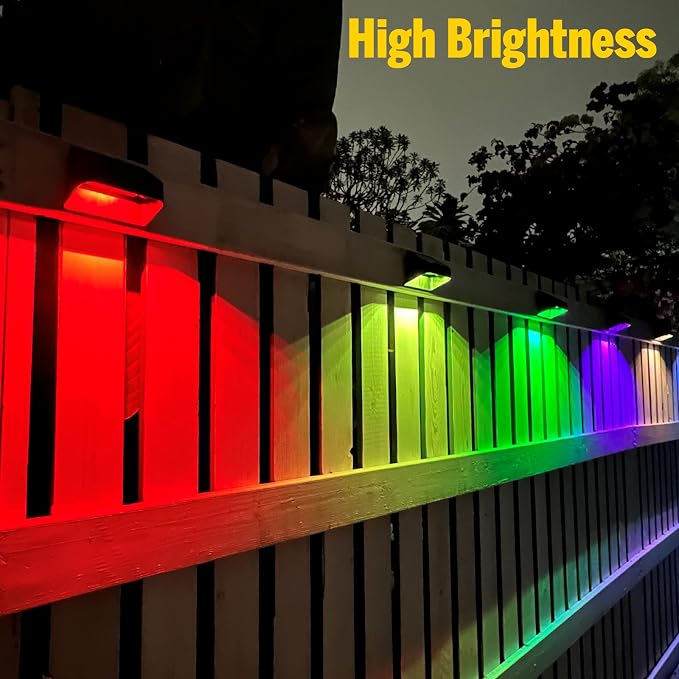 Brighter Solar Fence Lights, Solar Lights Outdoor Waterproof, Warm White and - Image 2