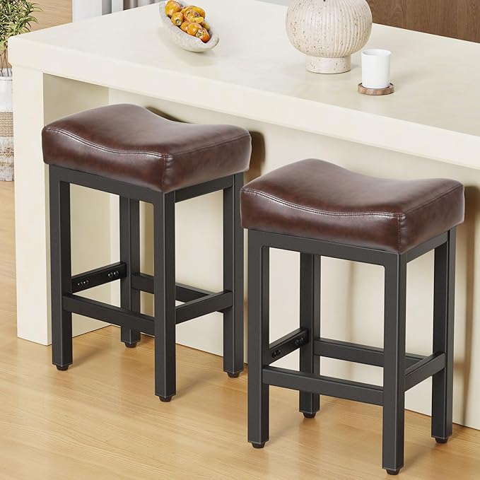 Counter Height Bar Stools Set of 2, 24 Inch Barstools by Raynesys