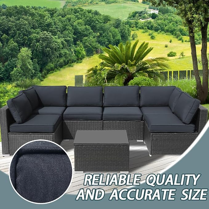 14Pcs Outdoor Cushion Covers Replacement Washable w/Zipper - Image 8
