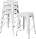 Yaheetech 24'' Metal Bar Stools Counter Height Barstools Set of 4 High Backless by Yaheetech