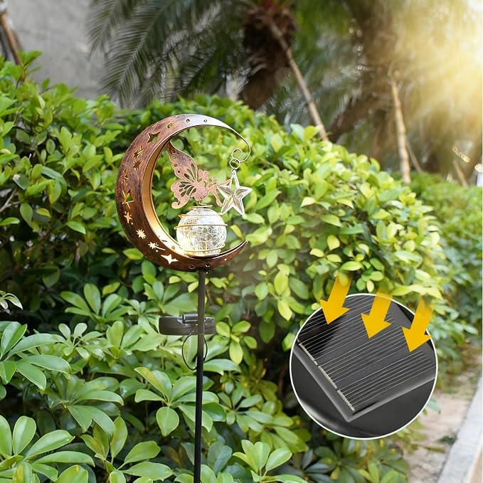 Solar Lights Garden Decorations Outdoor-Moon Fairy Lights - Image 6