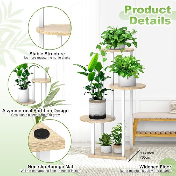 Plant Stand Indoor, 4 Tier Thickened Metal Corner Plant Shelf - Image 3