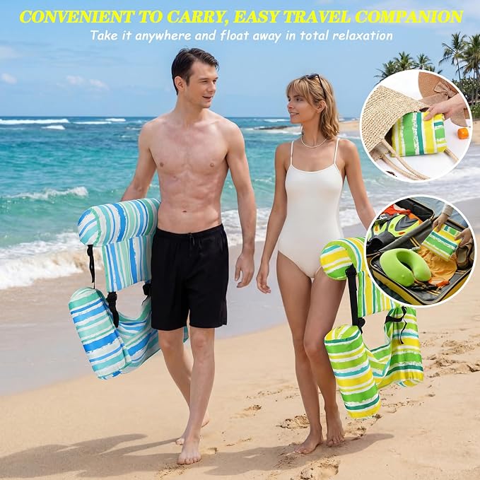 2 Pack Inflatable Pool Float for Adult Adjustable Hammock Float Chair Fabric - Image 8