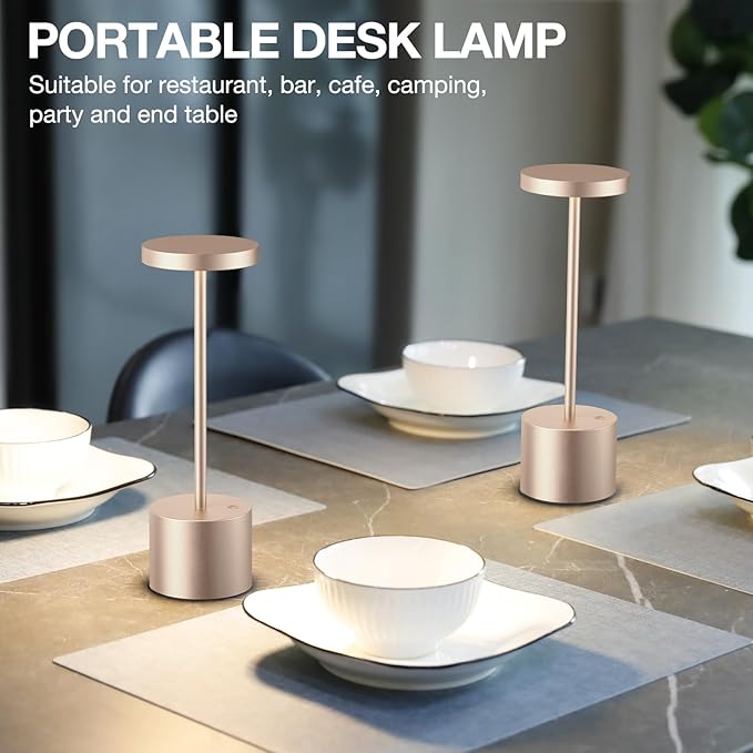 Kakanuo Cordless Table Lamp, 4000mAh Rechargeable Battery Powered Lamps - Image 4