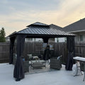 PURPLE LEAF 12' X 12' Permanent Hardtop Gazebo Outdoor Aluminum Gazebo by PURPLELEAF