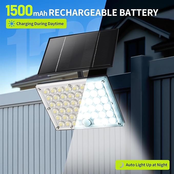 2pack 184 LED Solar Motion Lights Outdoor, Solar Wall Lights Outdoor Waterproof - Image 6