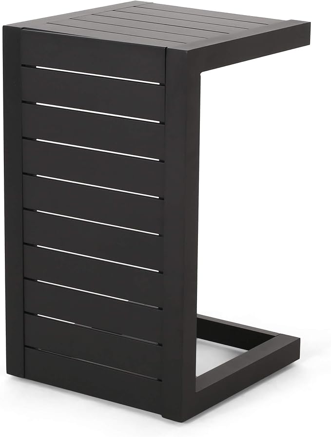 Christopher Knight Home Jesse Coral Outdoor Modern Aluminum C-Shaped End Table by ChristopherKnightHome