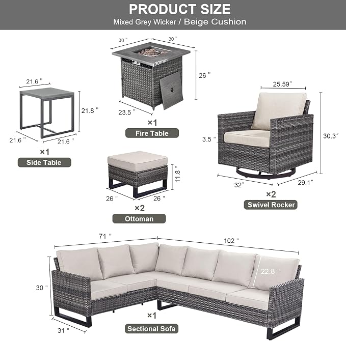 Belord Patio Sectional Furniture Set - Image 3