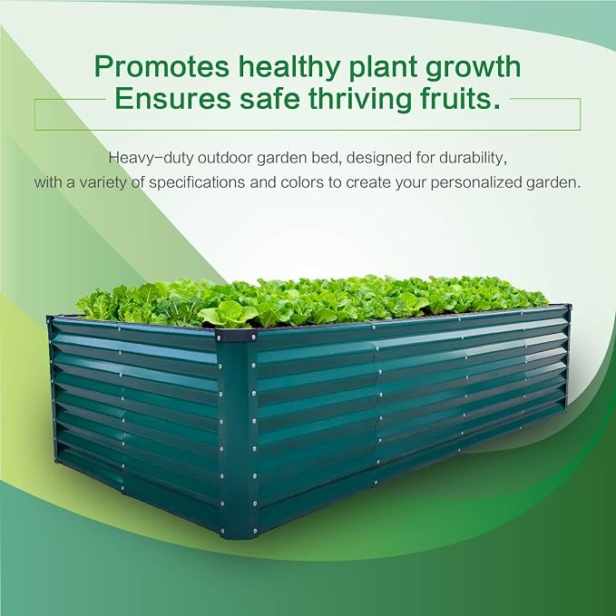 GARDMAX 8x4x2FT Galvanized Raised Garden Bed Kit, Metal Planter Boxes Outdoor - Image 5