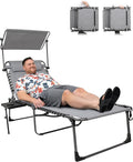 KingCamp Oversized Padded Chase Lounge Chairs, Extra-Wide Folding Tanning Chair by KingCamp
