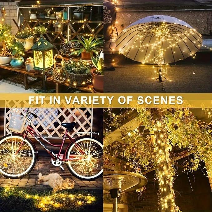 Solar String Lights for Outside, 33FT 100 LED Outdoor Solar Fairy Lights - Image 5