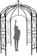 OUTOUR Versatile Oversized 9FT Iron Garden Gazebo Arbor Arbour Heavy Duty Metal by OUTOUR