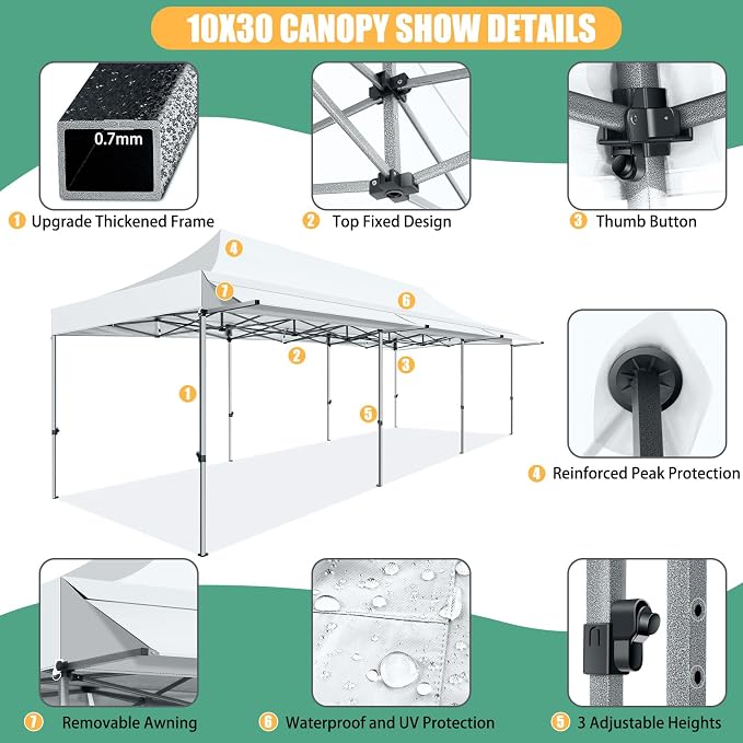 COBIZI 10x30 Pop Up Canopy Tent - Image 5