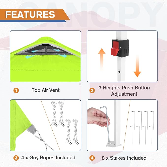 EAGLE PEAK Commercial Canopy 10x10 Pop Up Canopy Tent - Image 7