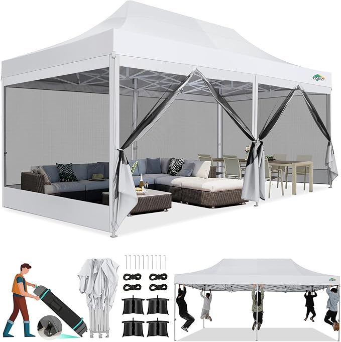 COBIZI 10x20 Canopy Tent, Heavy Duty Pop up Canopy by COBIZI