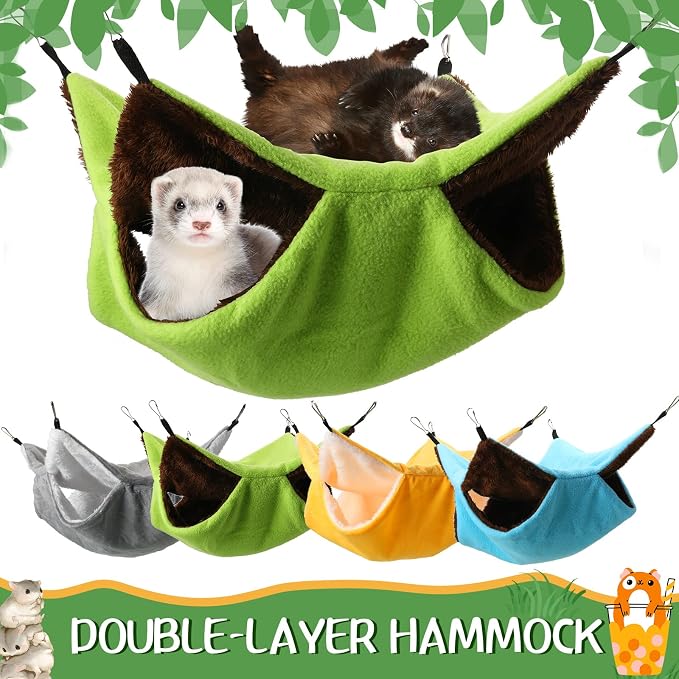 Nuogo 4 Pcs Rat Hammock for Cage Small Animal Hanging Ferret Hammocks for Rat - Image 4