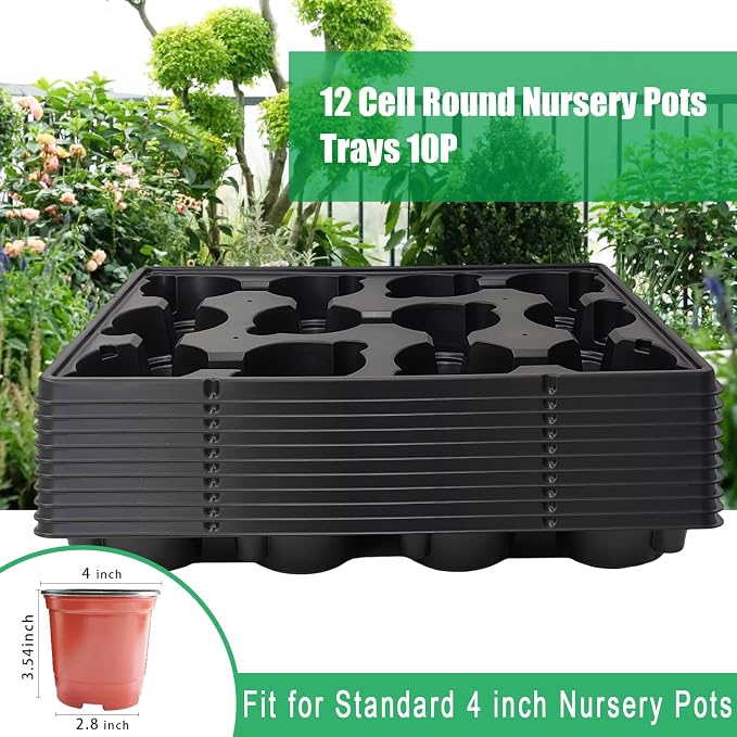 12 Cell Round Nursery Pots Trays Thickened Durable Seedling Pots Shuttle - Image 6