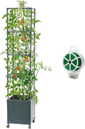 Raised Garden Bed with Tomato Planter Cage, 56.7” Trellis Planter Boxes with by MakeYourGardenBeautiful