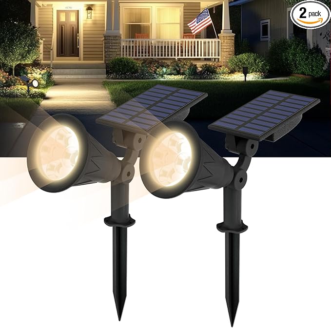 T-SUN Solar Spotlights, Christmas Solar Lights Outdoor, Auto-ON/Off 180°Angle by T-SUN