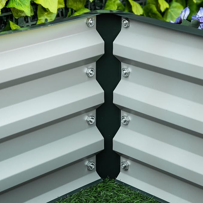 Outsunny Galvanized Raised Garden Bed, - Image 9