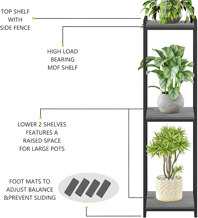 3-Tier Plant Stand Indoor, Oak Grey - Image 7