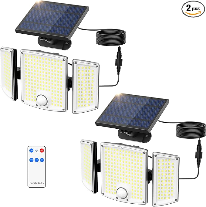 Onforu Solar Lights Outdoor, 3500LM 278 LEDs Split Motion Sensor Flood Lights by Onforu