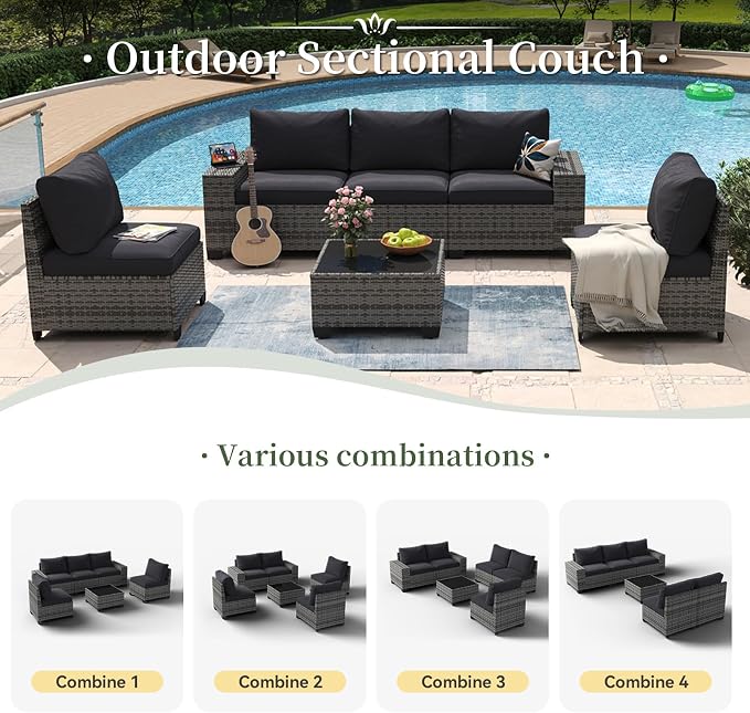 Aoxun 6 Piece Patio Furniture Set - Image 5
