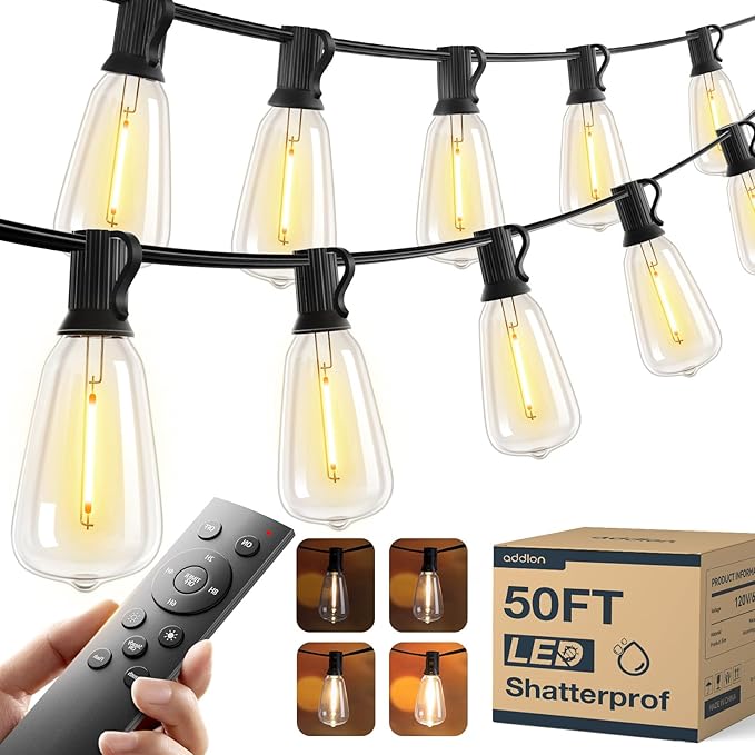 addlon 50FT LED Outdoor String Lights by addlon
